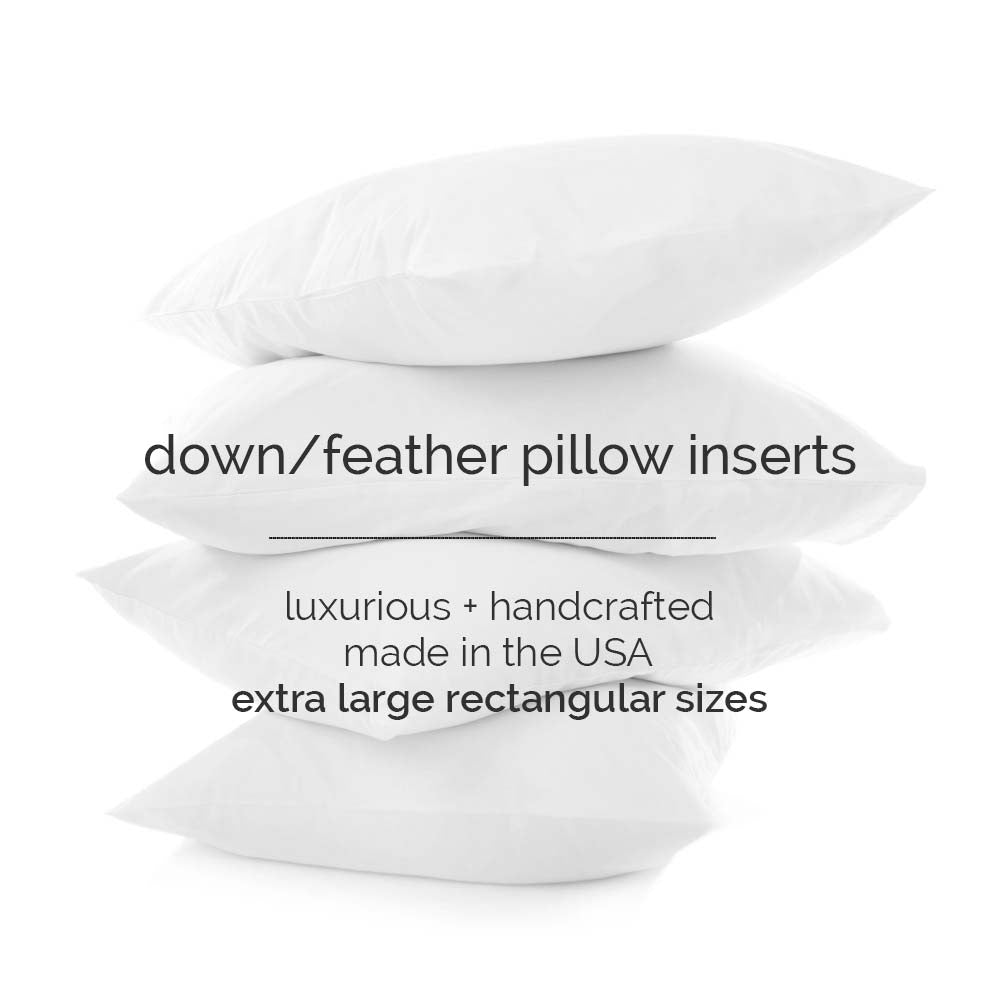 Chloe and Olive Luxury Handcrafted Extra Large Rectangular Throw Pillow Inserts in Down Feather