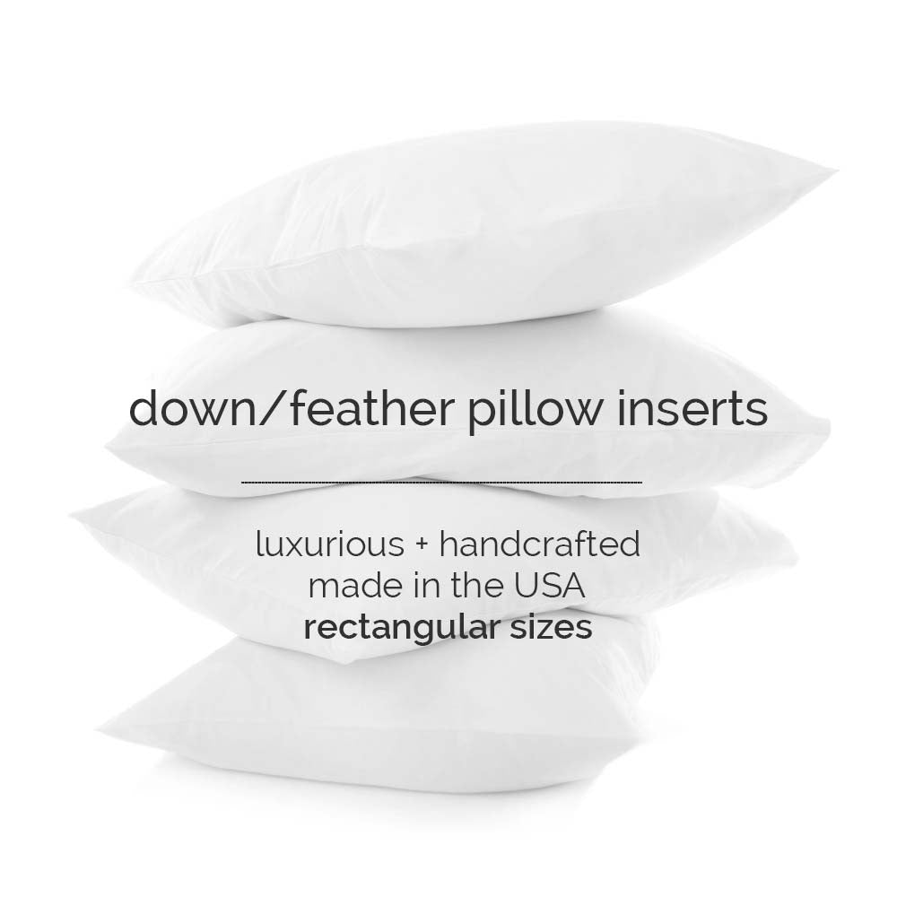 Chloe and Olive Luxury Handcrafted Rectangular Throw Pillow Inserts in Down Feather