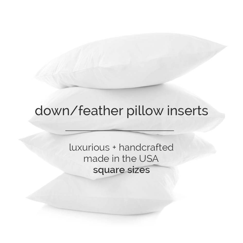 Chloe and Olive Luxury Handcrafted Square Throw Pillow Inserts in Down Feather