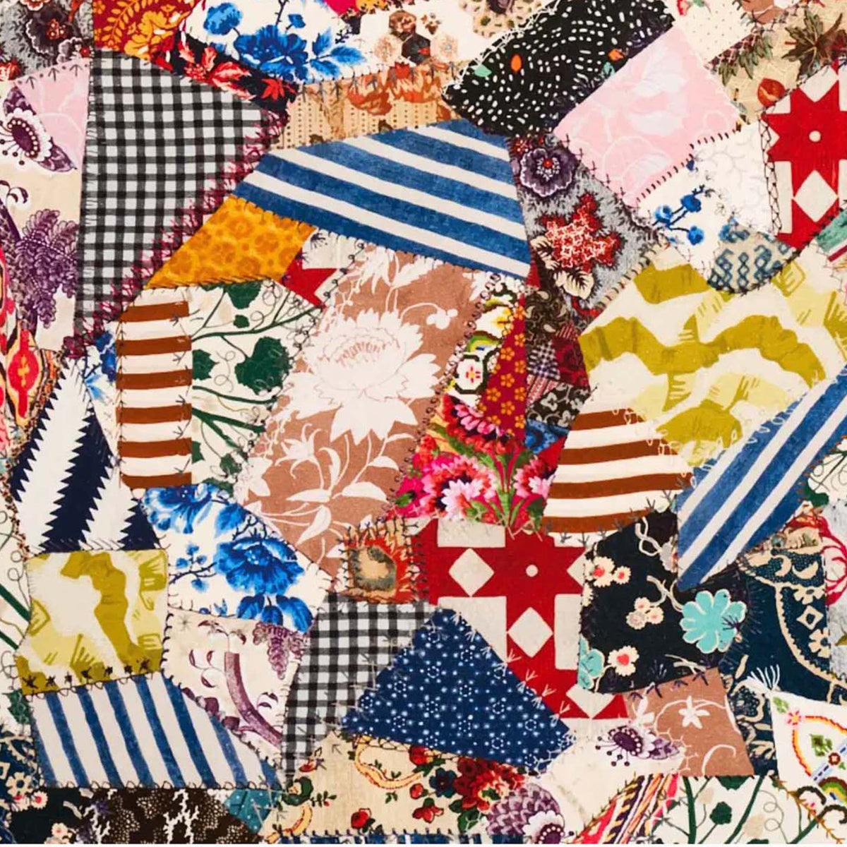 Hotch Potch Crazy Quilt / 4x4 inch Fabric Swatch