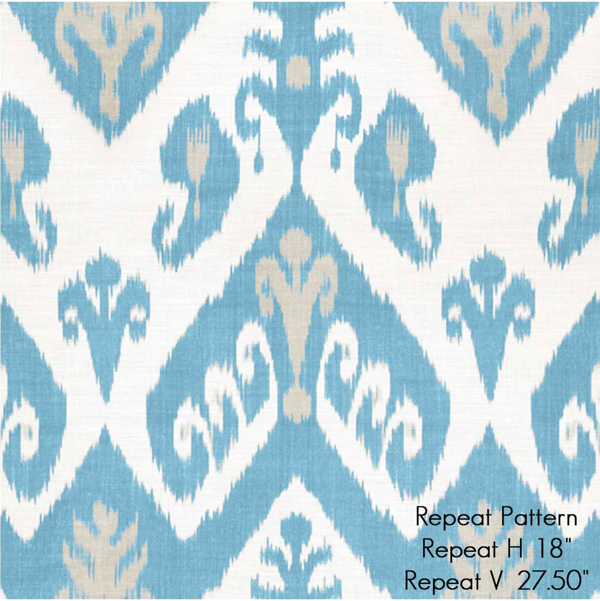 Thibaut Indies Ikat French Blue Large Scale Bold Graphic Designer Decorative Throw Pillow Cover Pattern Repeat