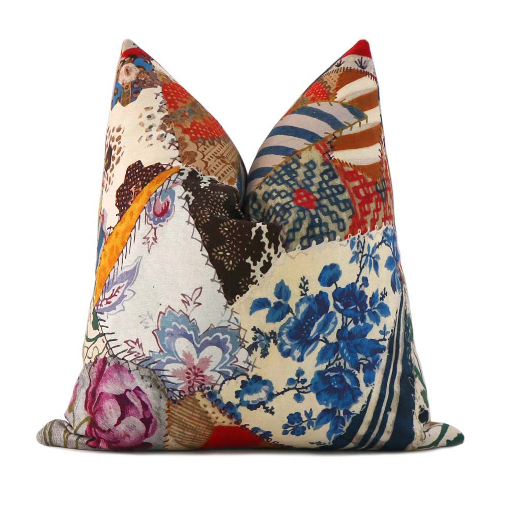 Schumacher Johnson Hartig Hotch Potch Crazy Quilt Decorative Throw Pillow Cover