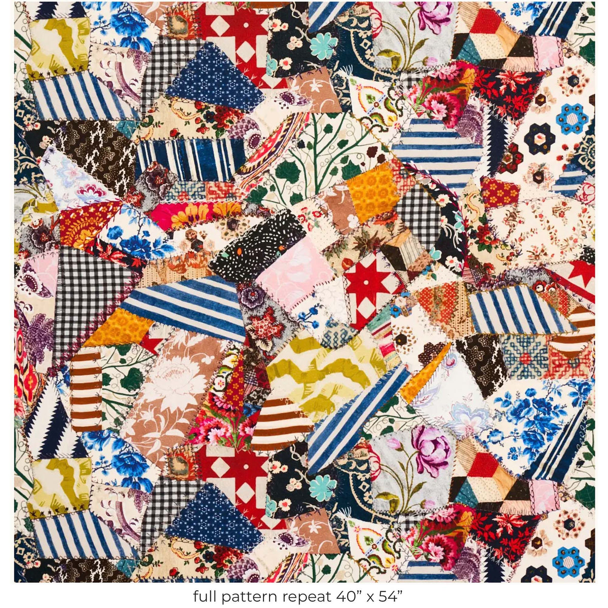 Schumacher Johnson Hartig Hotch Potch Crazy Quilt Pattern Repeat
