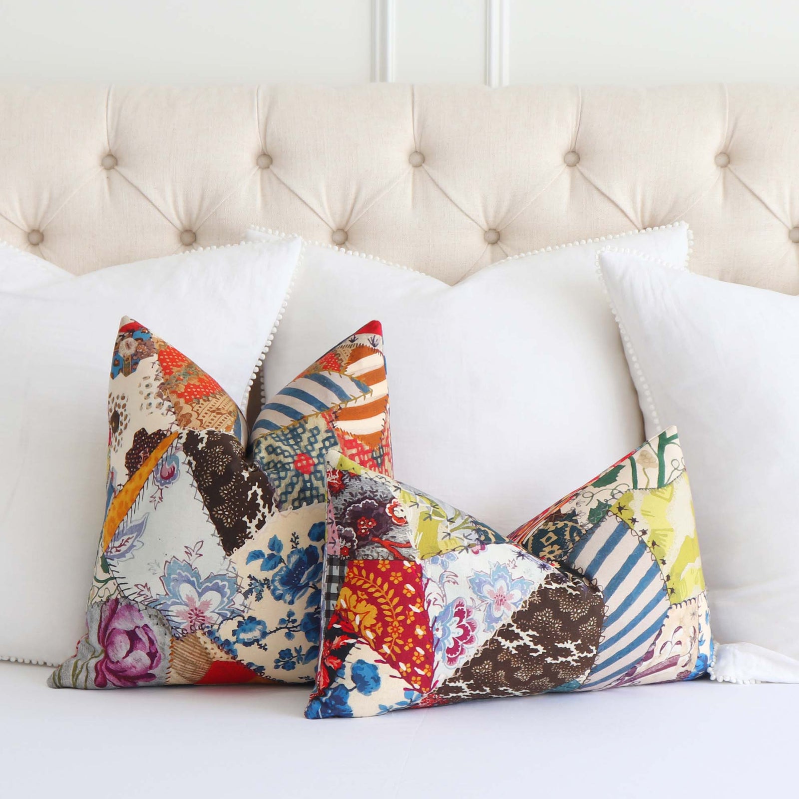 Schumacher Johnson Hartig Hotch Potch Crazy Quilt Decorative Throw Pillow Cover