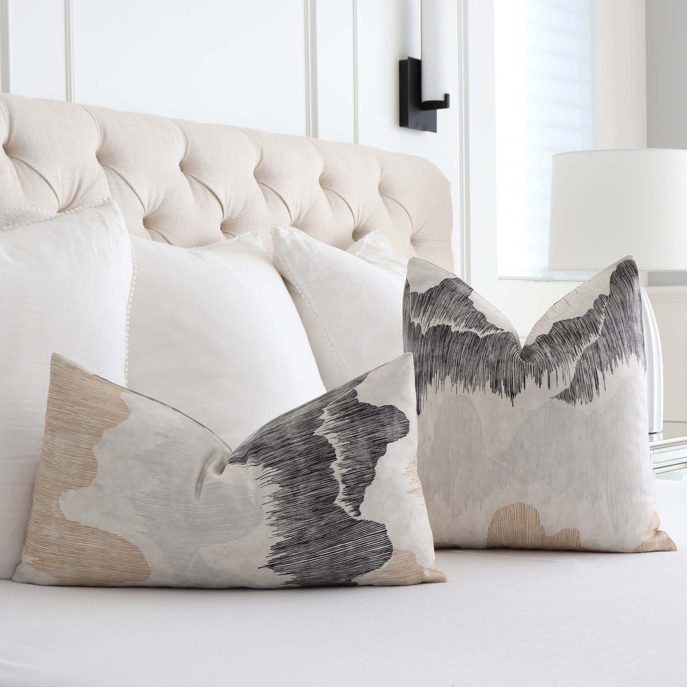 Kelly Wearstler Cascadia Basalt Linen Throw Pillow Cover - Chloe & Olive
