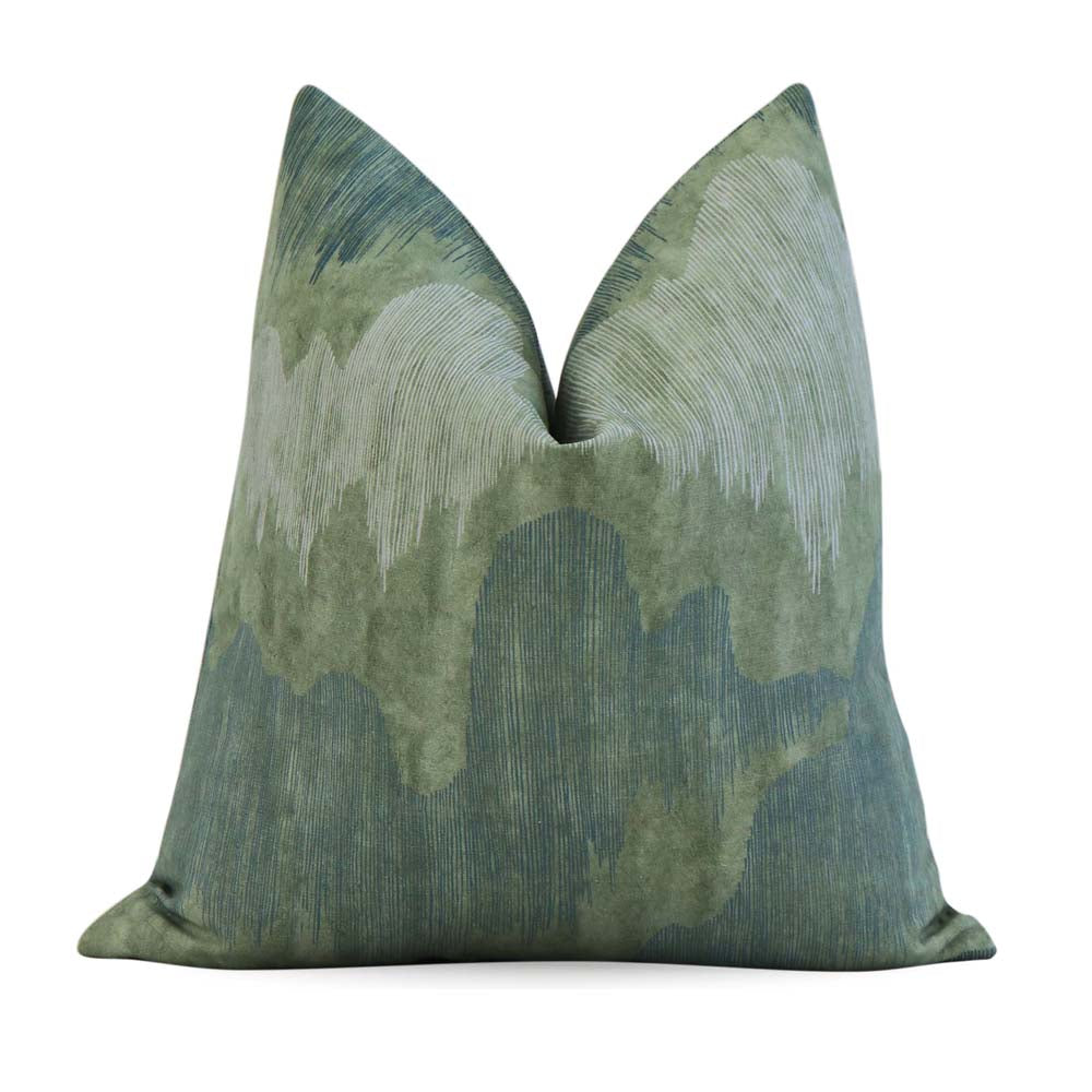 Kelly Wearstler Cascadia Jadestone Green Modern Chinoiserie Designer Luxury Decorative Throw Pillow Cover