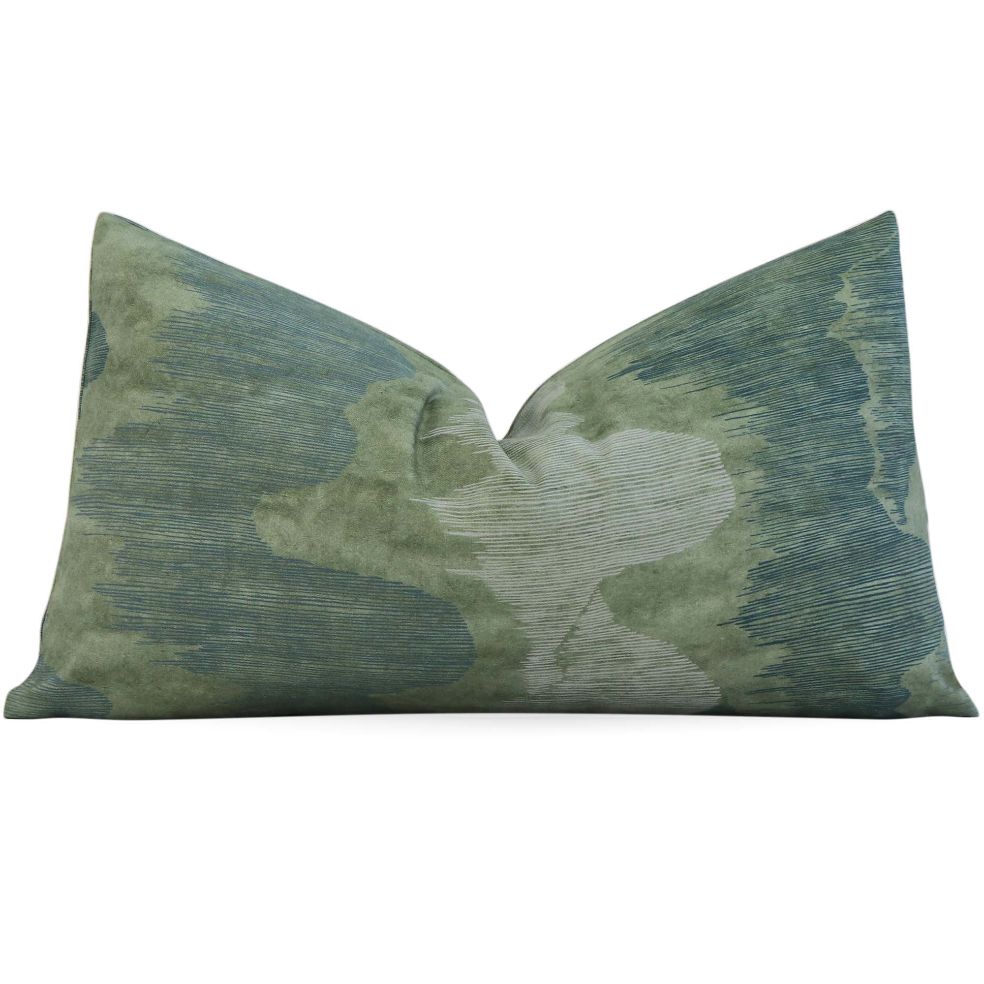 Kelly Wearstler Cascadia Jadestone Green Modern Chinoiserie Designer Luxury Decorative Lumbar Throw Pillow Cover