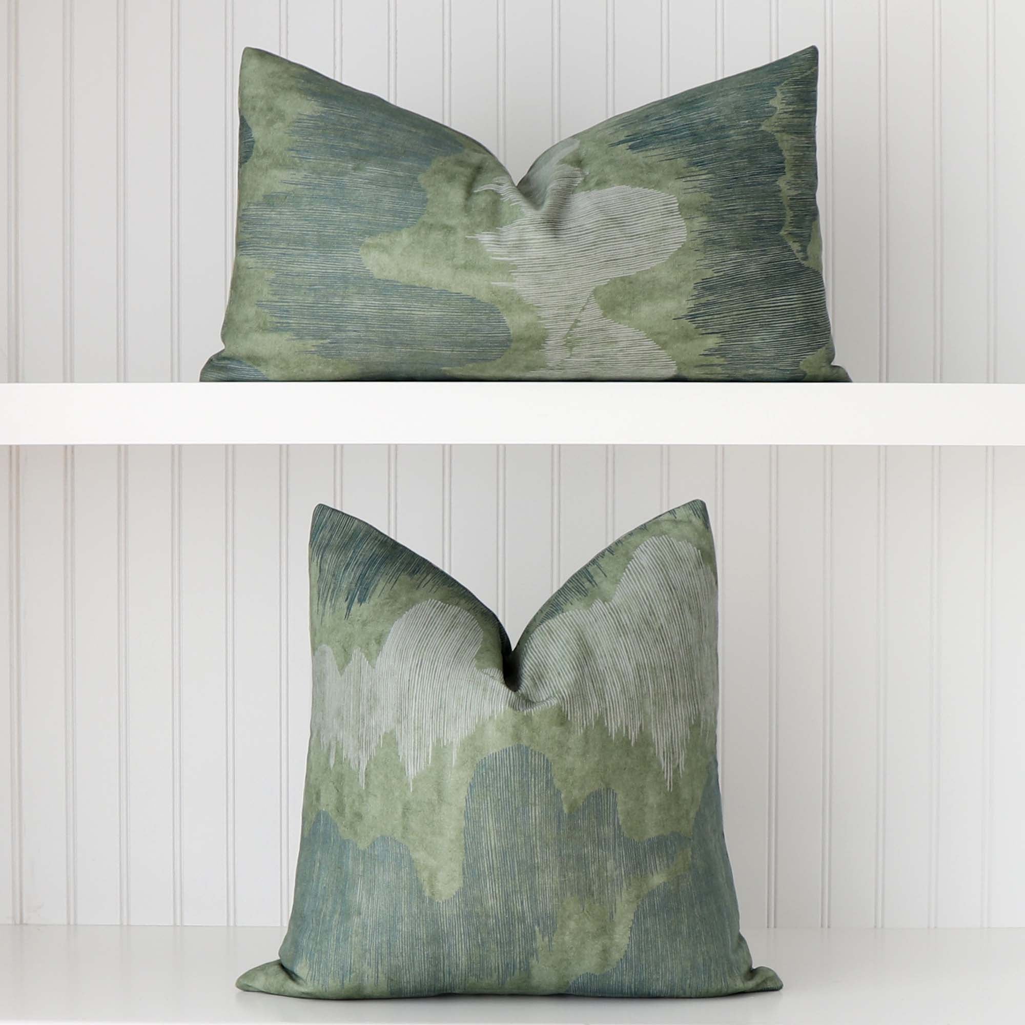 Kelly Wearstler Cascadia Jadestone Green Modern Chinoiserie Designer Luxury Decorative Throw Pillow Cover