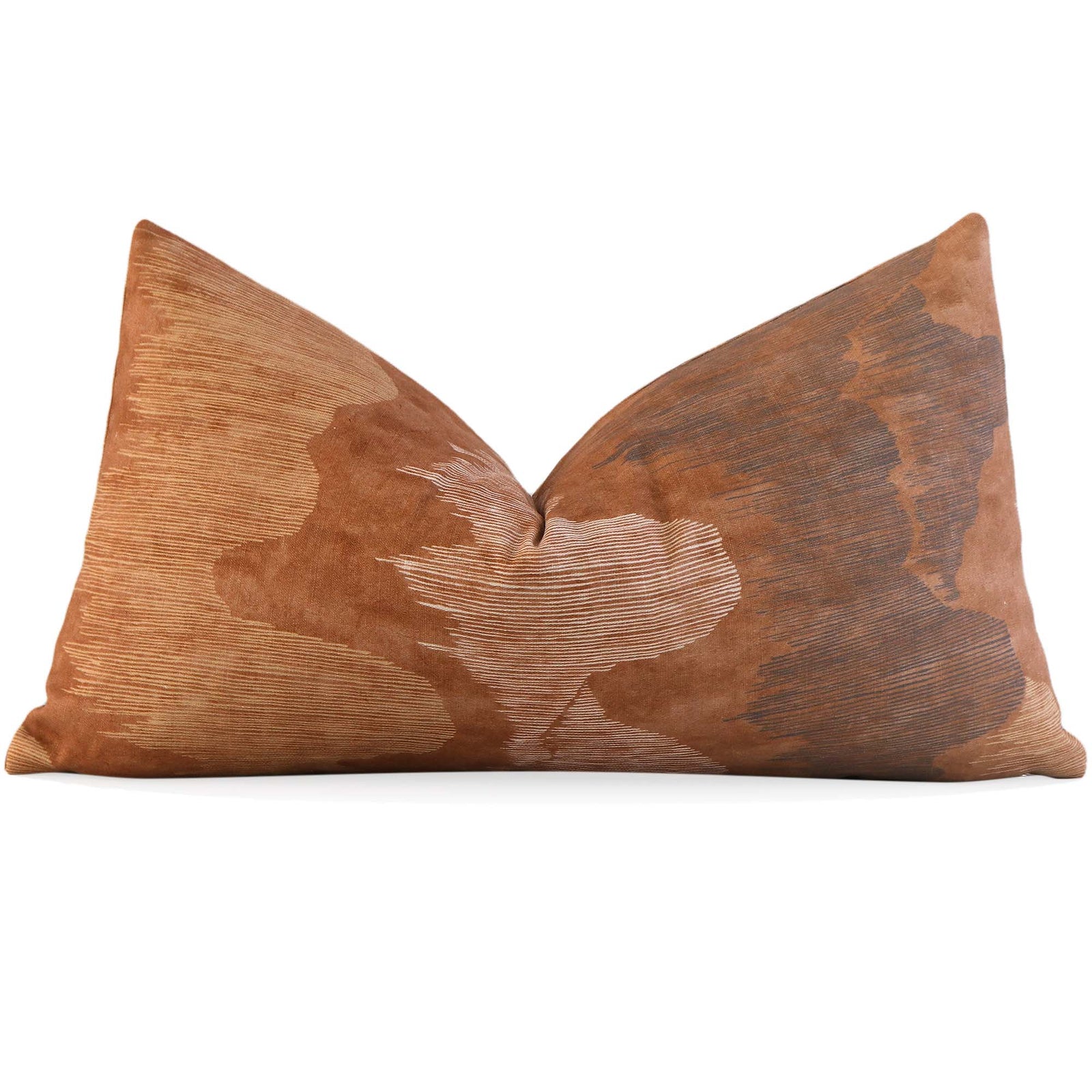 Kelly Wearstler Cascadia Saffron Orange Modern Chinoiserie Designer Lumbar Luxury Throw Pillow Cover