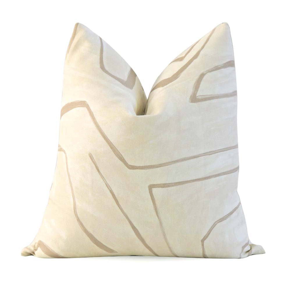 Kelly Wearstler Graffito Parchment Contemporary Designer Throw Pillow Cover