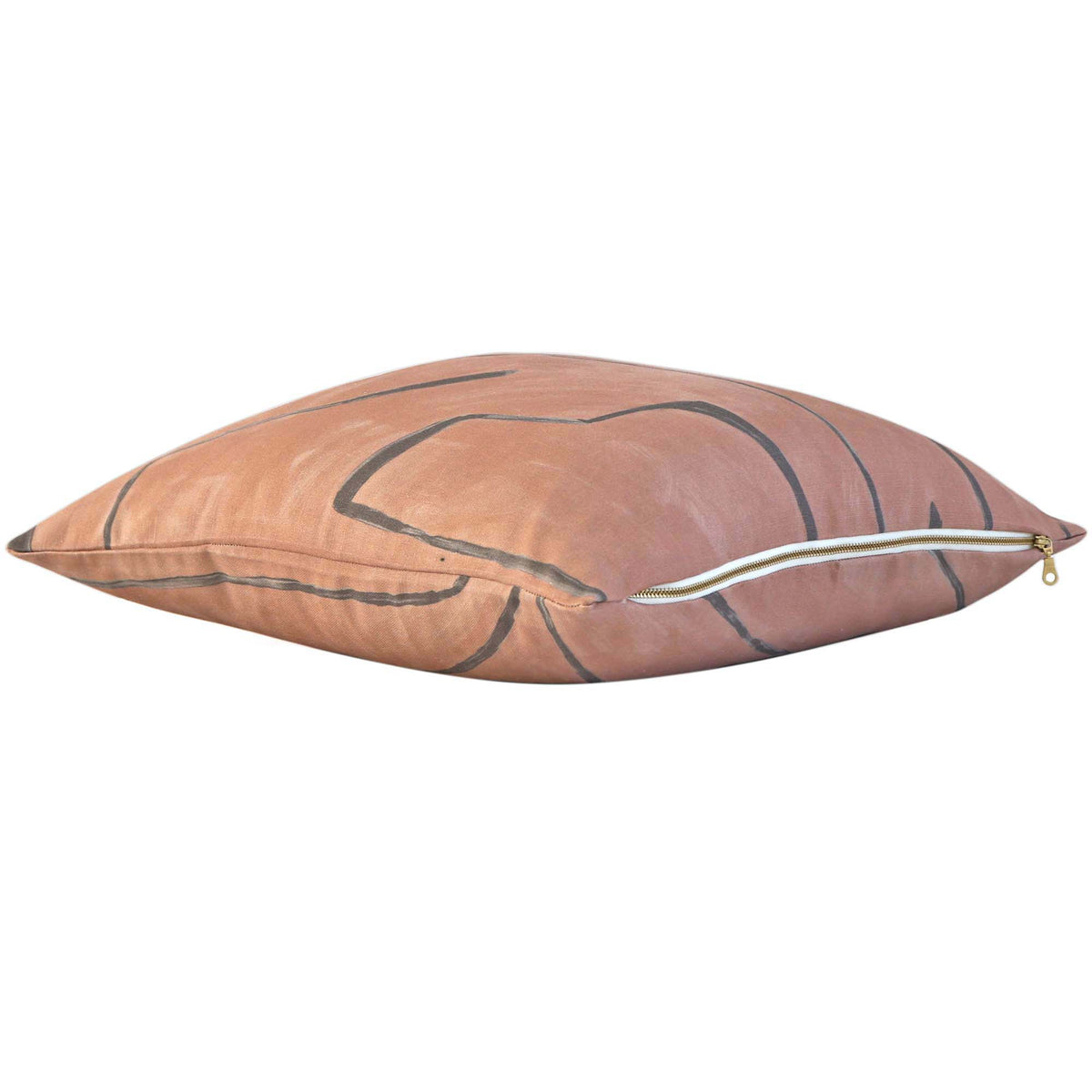 Kelly Wearstler Graffito Rosa Pink Designer Throw Pillow Cover with Exposed Brass Gold Zipper