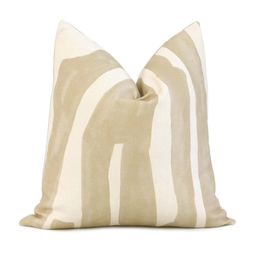Kelly Wearstler Kravet Intargia Bluff Beige Designer Handcrafted Throw Pillow Cover
