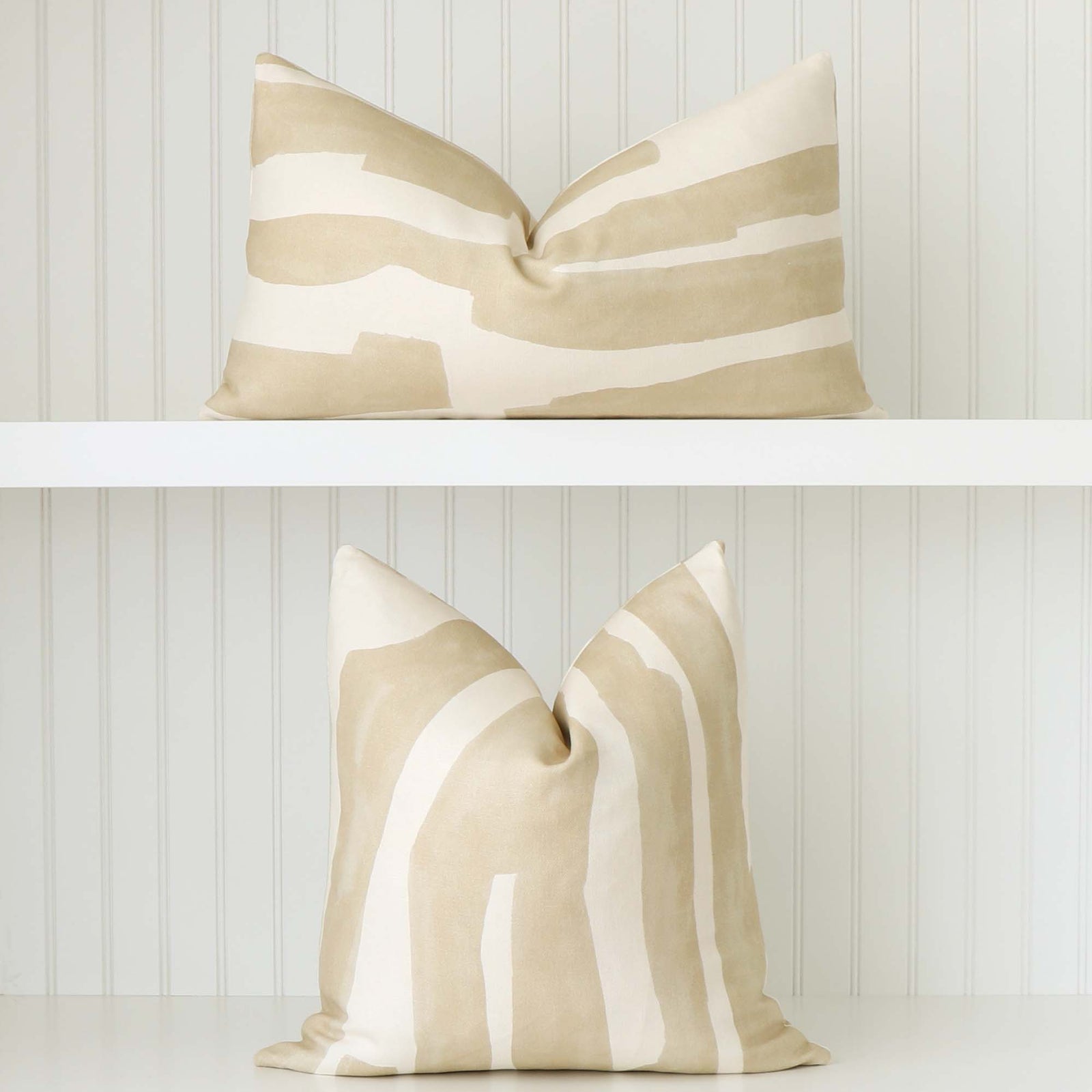 Kelly Wearstler Kravet Intargia Bluff Beige Designer Handcrafted Throw Pillow Cover Square and Lumbar Options Available