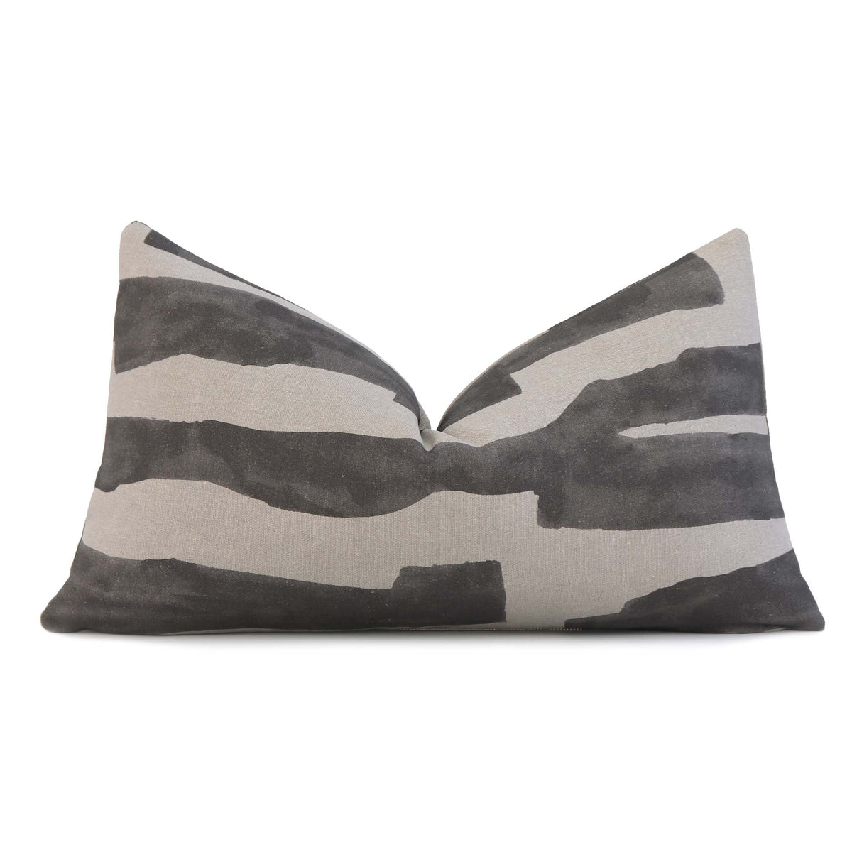 Kelly Wearstler Intargia Raven Painterly Geometric Designer Lumbar Throw Pillow Cover