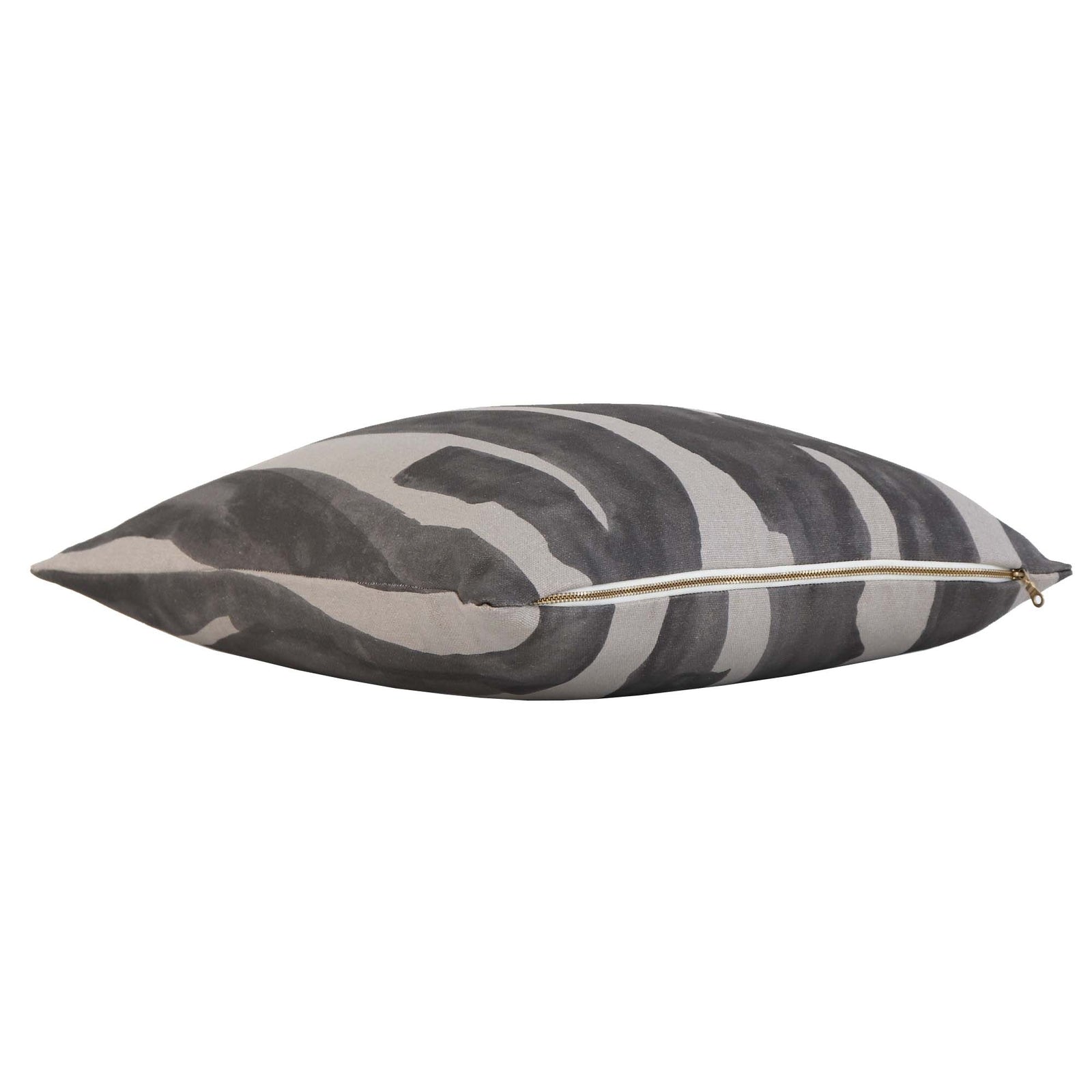 Kelly Wearstler Intargia Raven Painterly Geometric Designer Throw Pillow Cover with Exposed Brass YKK Zipper