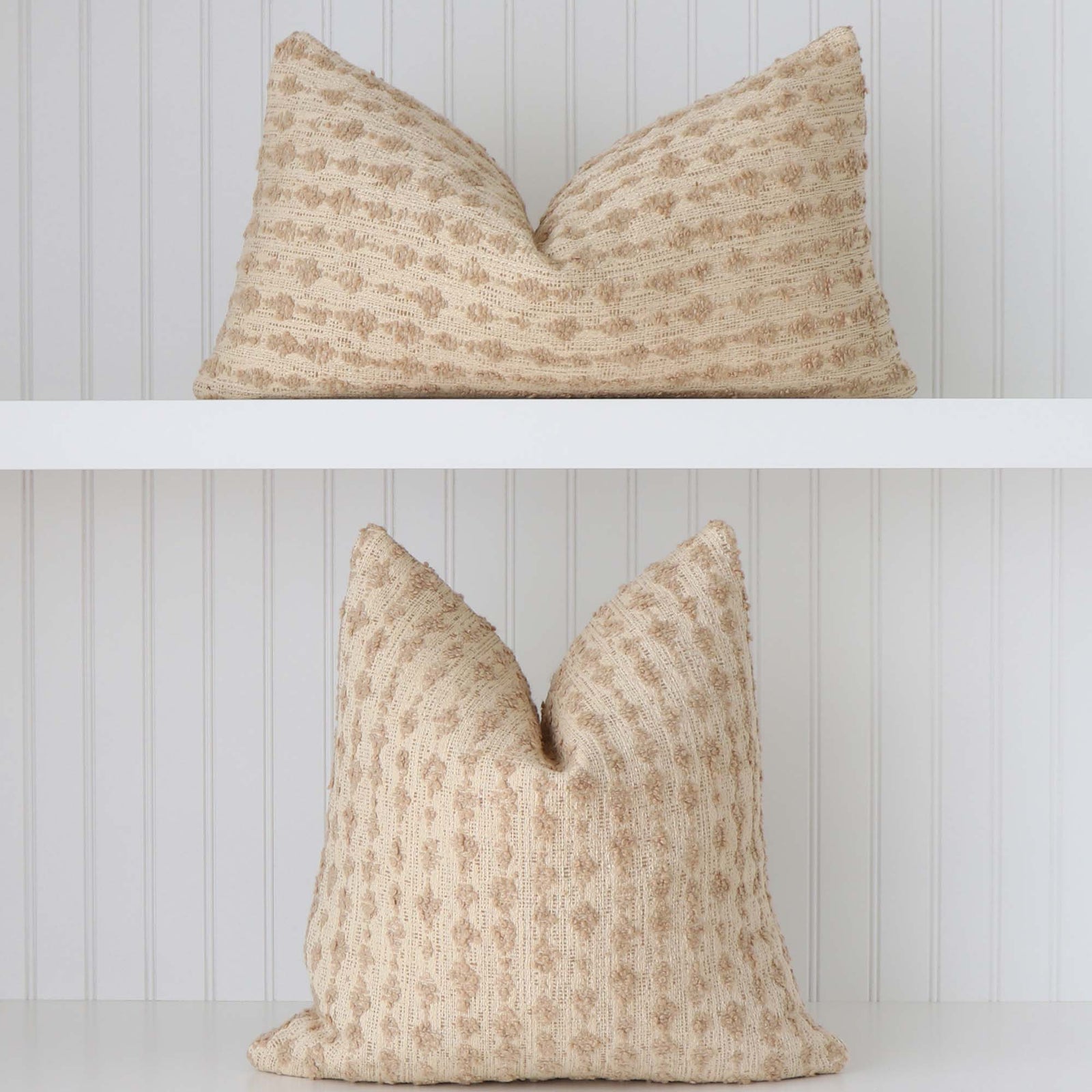 Kelly Wearstler LeeJofa Alabaster Stripe Bouclé Designer Throw Pillow Cover Square and Lumbar Sizes