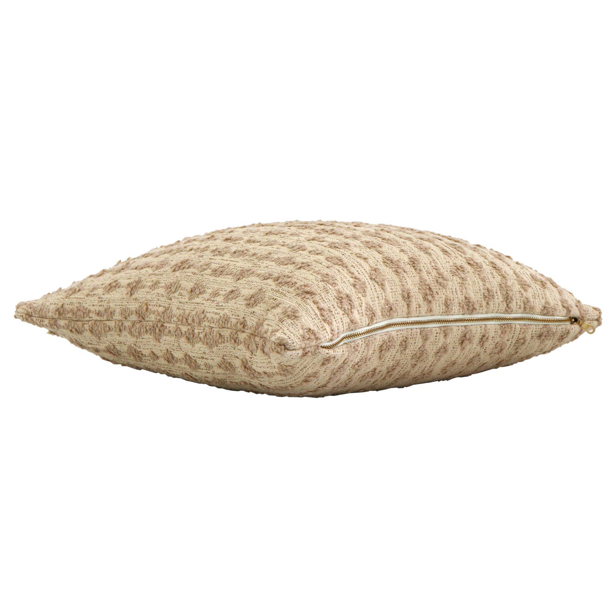 Kelly Wearstler LeeJofa Alabaster Stripe Bouclé Designer Throw Pillow Cover with Exposed Brass Gold YKK Zipper
