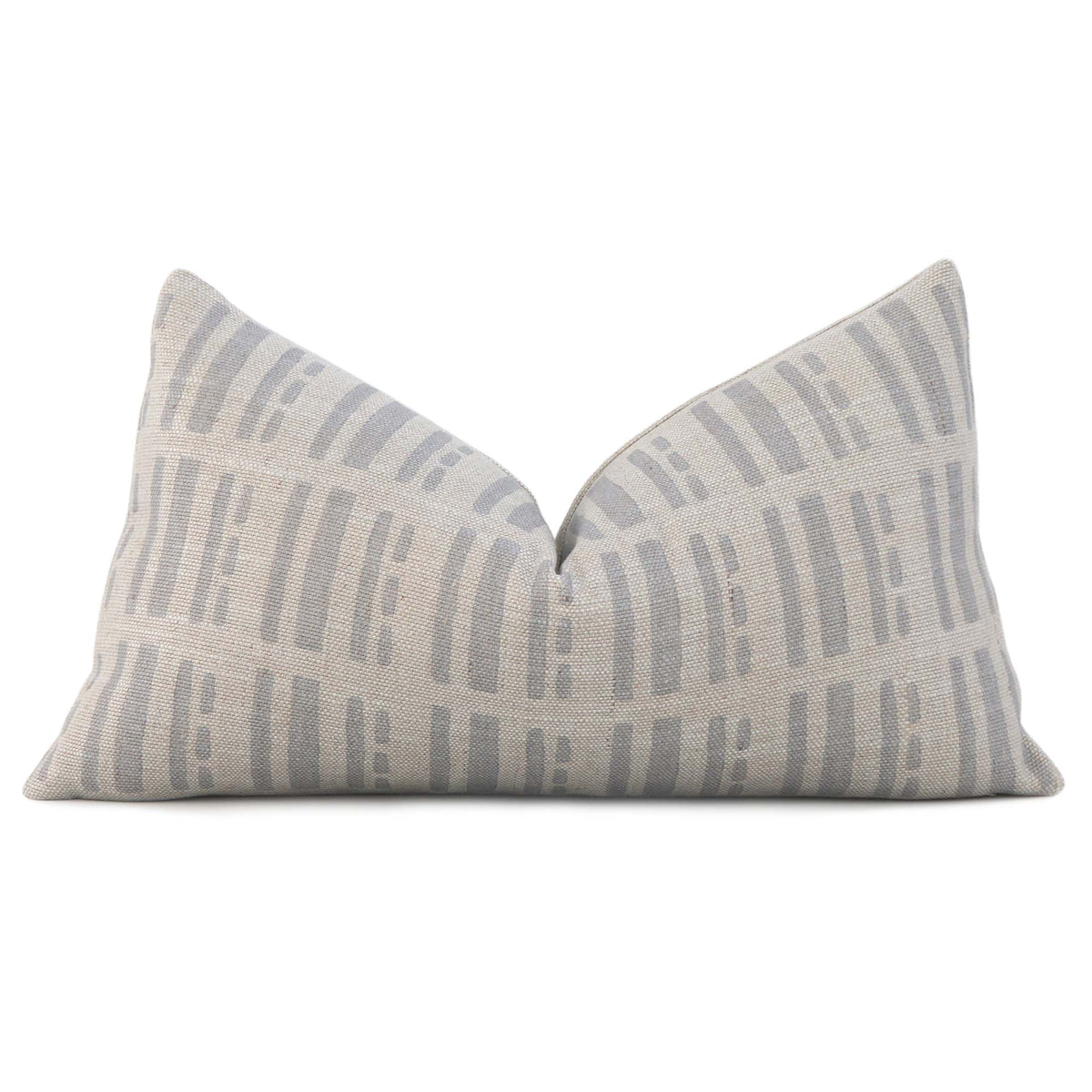 Kelly Wearstler Sift Silvermist Jute Striped Designer Lumbar Throw Pillow Cover