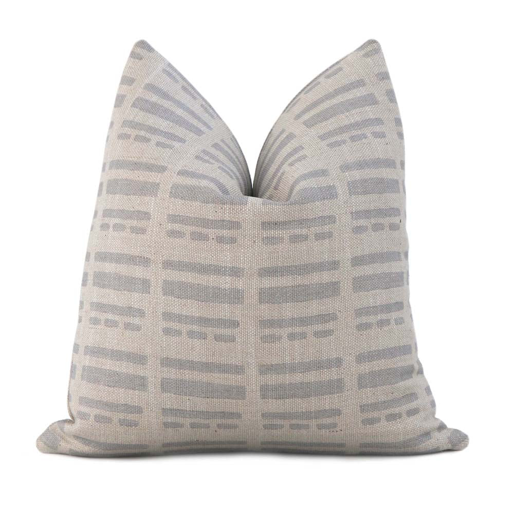 Kelly Wearstler Sift Silvermist Jute Striped Designer Throw Pillow Cover
