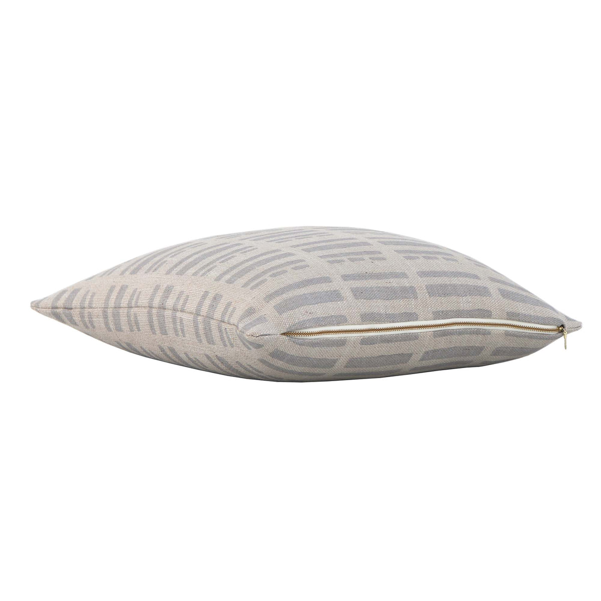 Kelly Wearstler Sift Silvermist Jute Striped Designer Throw Pillow Cover with YKK Exposed Brass Gold Zipper