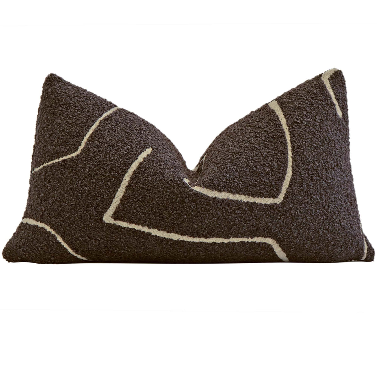 Kelly Wearstler Graffito Bouclé Ebony Black Graphic Designer Decorative Lumbar Throw Pillow Cover