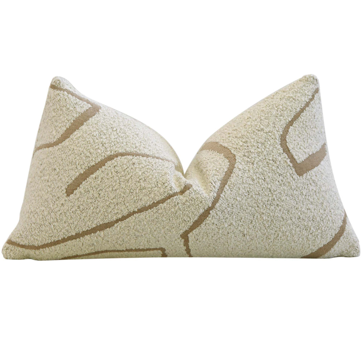 Kelly Wearstler Graffito Bouclé Ivory Graphic Designer Lumbar Throw Pillow Cover