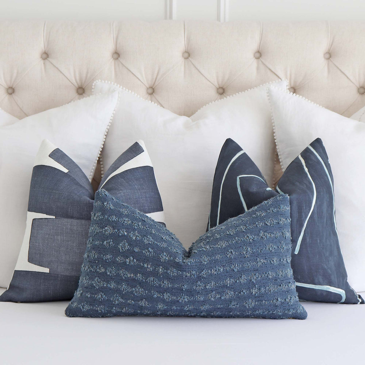Stacked Indigo Pillow Cover