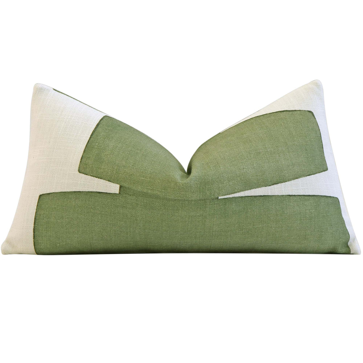 Kravet Couture Art District Stacked Leaf Green Graphic Designer Lumbar Throw Pillow Cover 