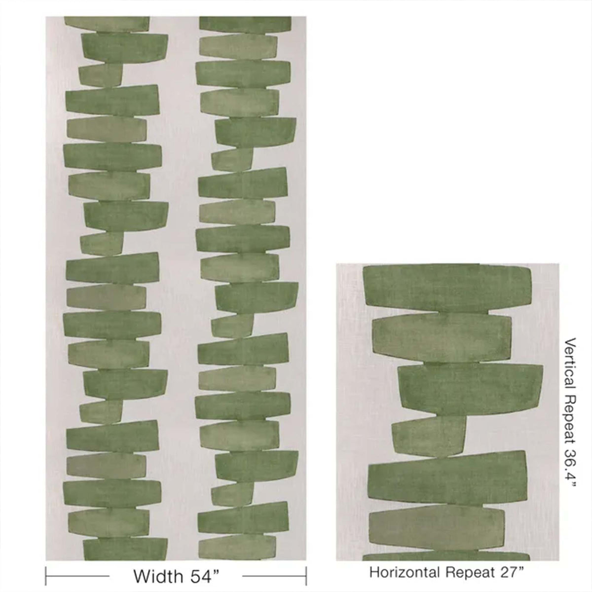 Kravet Couture Art District Stacked Leaf Green Graphic Fabric Repeat