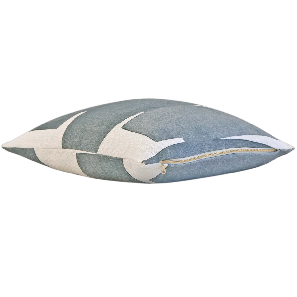 Kravet Couture Art District Stacked Slate Graphic Luxury Designer Throw Pillow Cover with Exposed YKK Gold Zipper