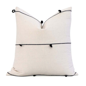 Schumacher Globo Knotted Handwoven Black White Designer Textured Throw Pillow Cover