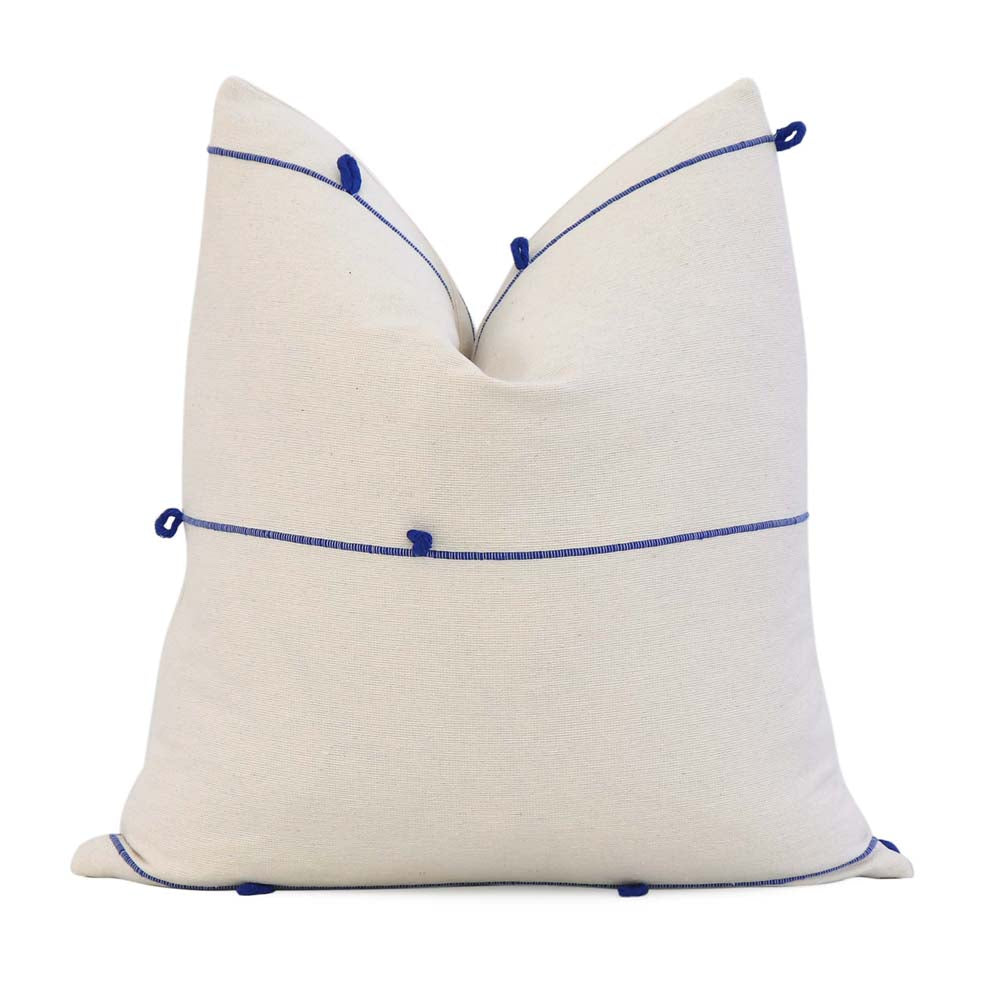 Schumacher Globo Knotted Handwoven Royal Blue Designer Textured Throw Pillow Cover