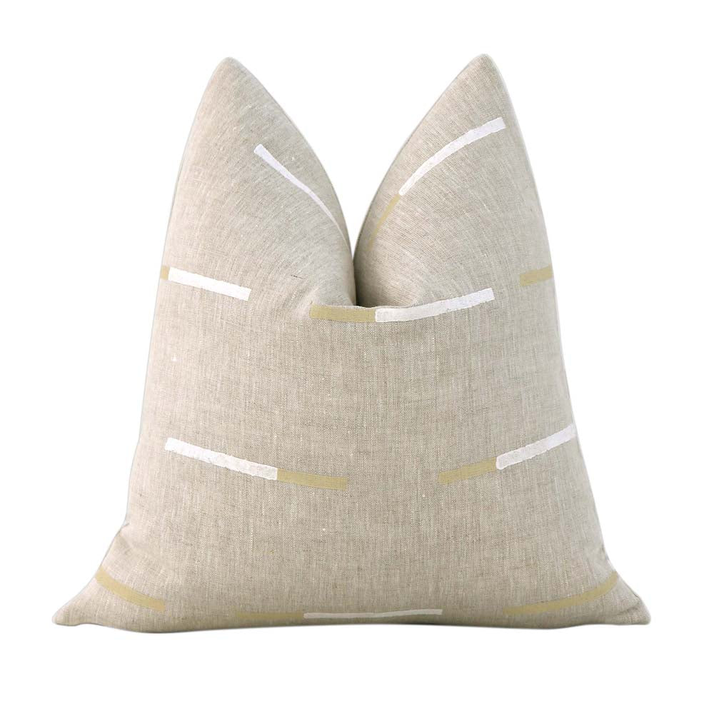 Schumacher x Caroline Z Hurley Overlapping Dashes in Bluff Striped Designer Throw Pillow Cover