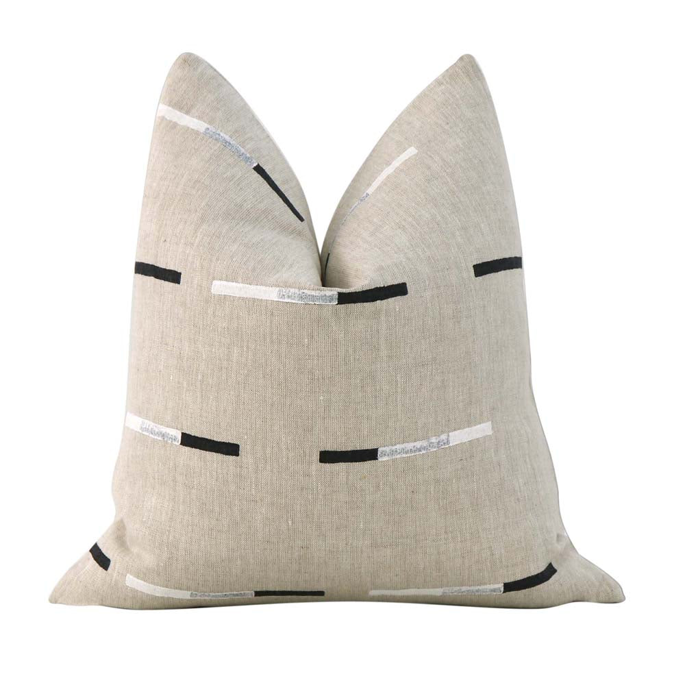 Schumacher x Caroline Z Hurley Overlapping Dashes Hand Block Designer Throw Pillow Cover