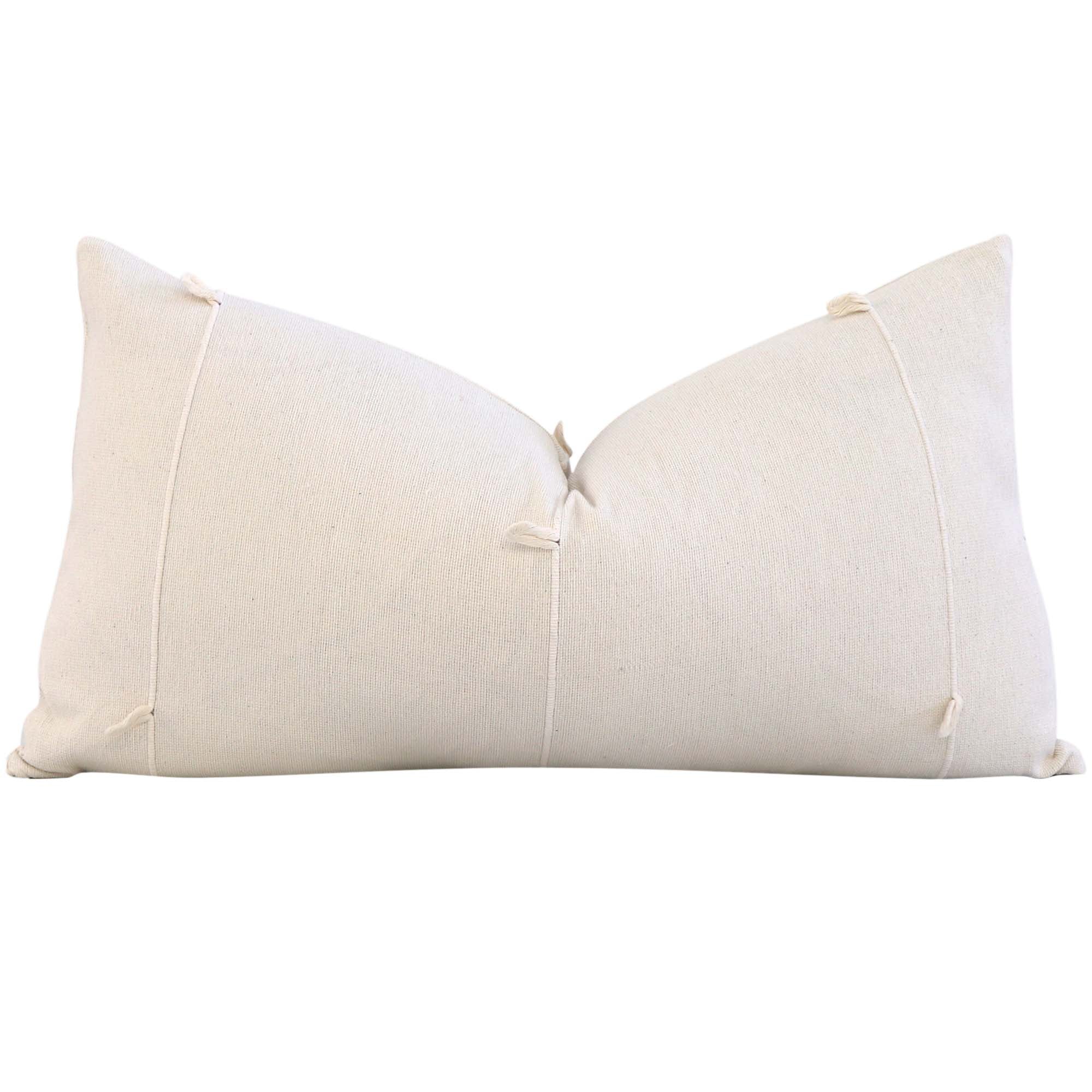 Schumacher Globo Knotted Handwoven Natural White Designer Textured Lumbar Throw Pillow Cover