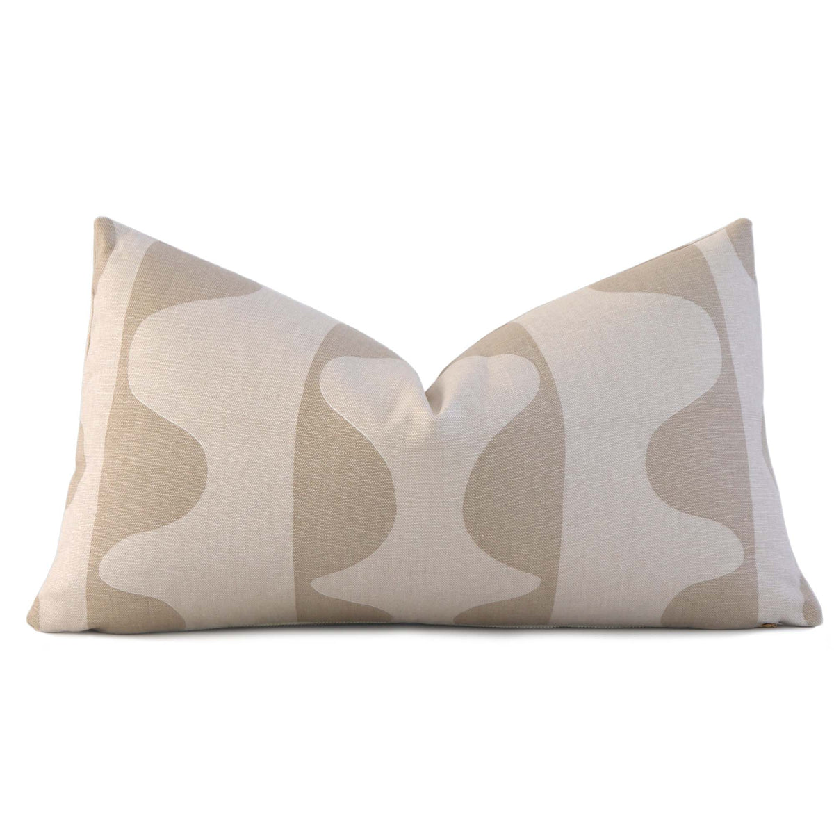 Schumacher Hadiya Williams Drift Hand Painted Wafer Beige and Cream Luxury Designer Lumbar Throw Pillow Cover