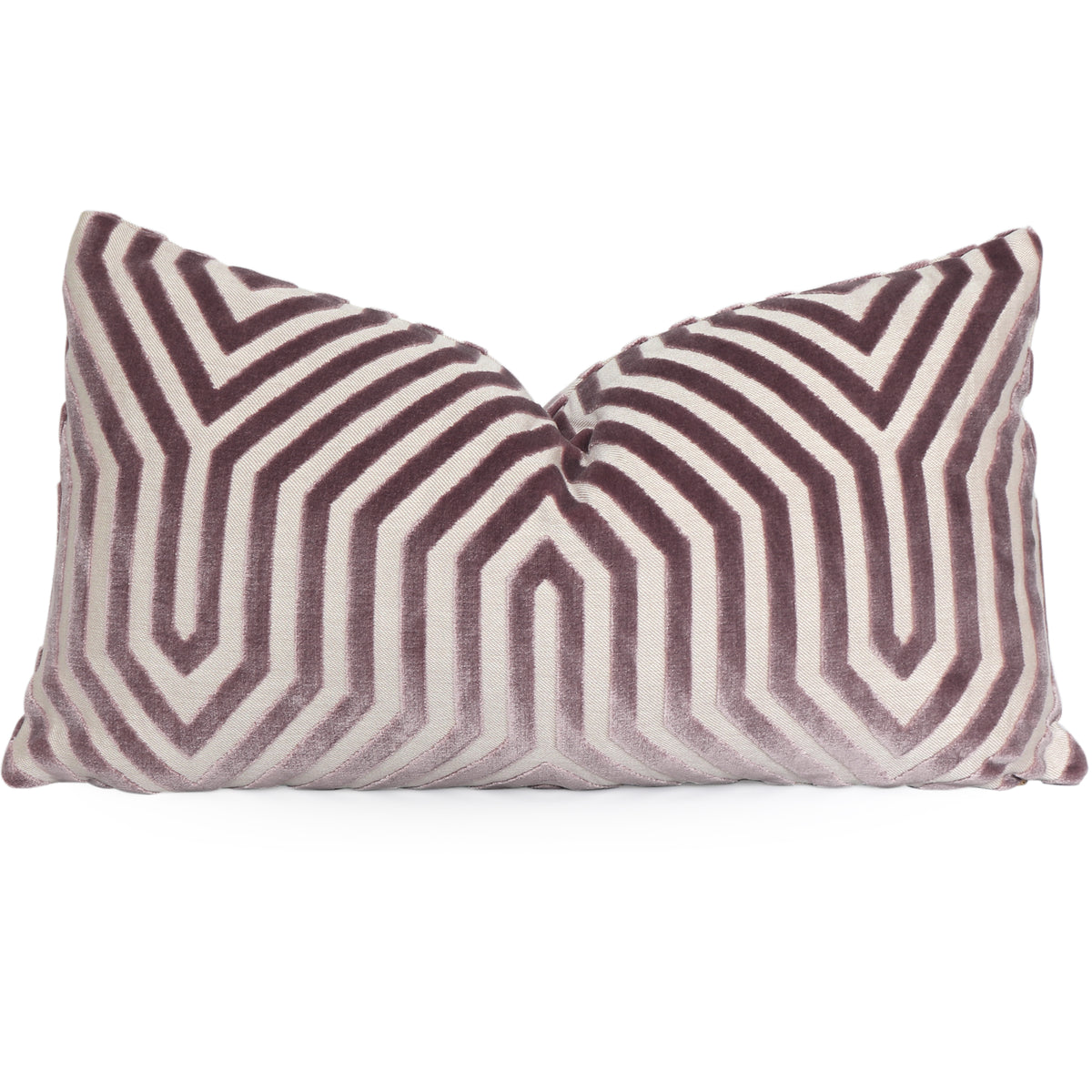 Vanderbilt Lilac Cut Velvet Decorative Designer Lumbar Throw Pillow Cover