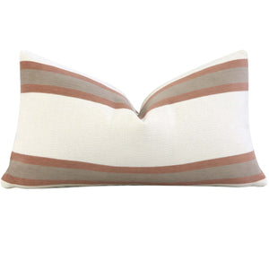 Thibaut Abito Clay Stripe Designer Luxury Lumbar Throw Pillow Cover