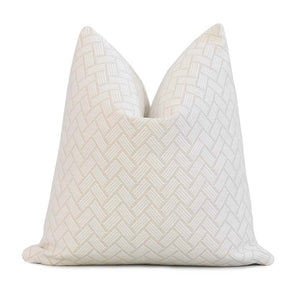 Thibaut Cobblestone Ivory Performance Textured Designer Decorative Chevron Throw Pillow Cover
