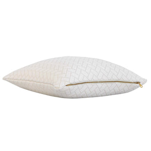 Thibaut Cobblestone Ivory Performance Textured Designer Decorative Chevron Throw Pillow Cover with Exposed Brass Zipper