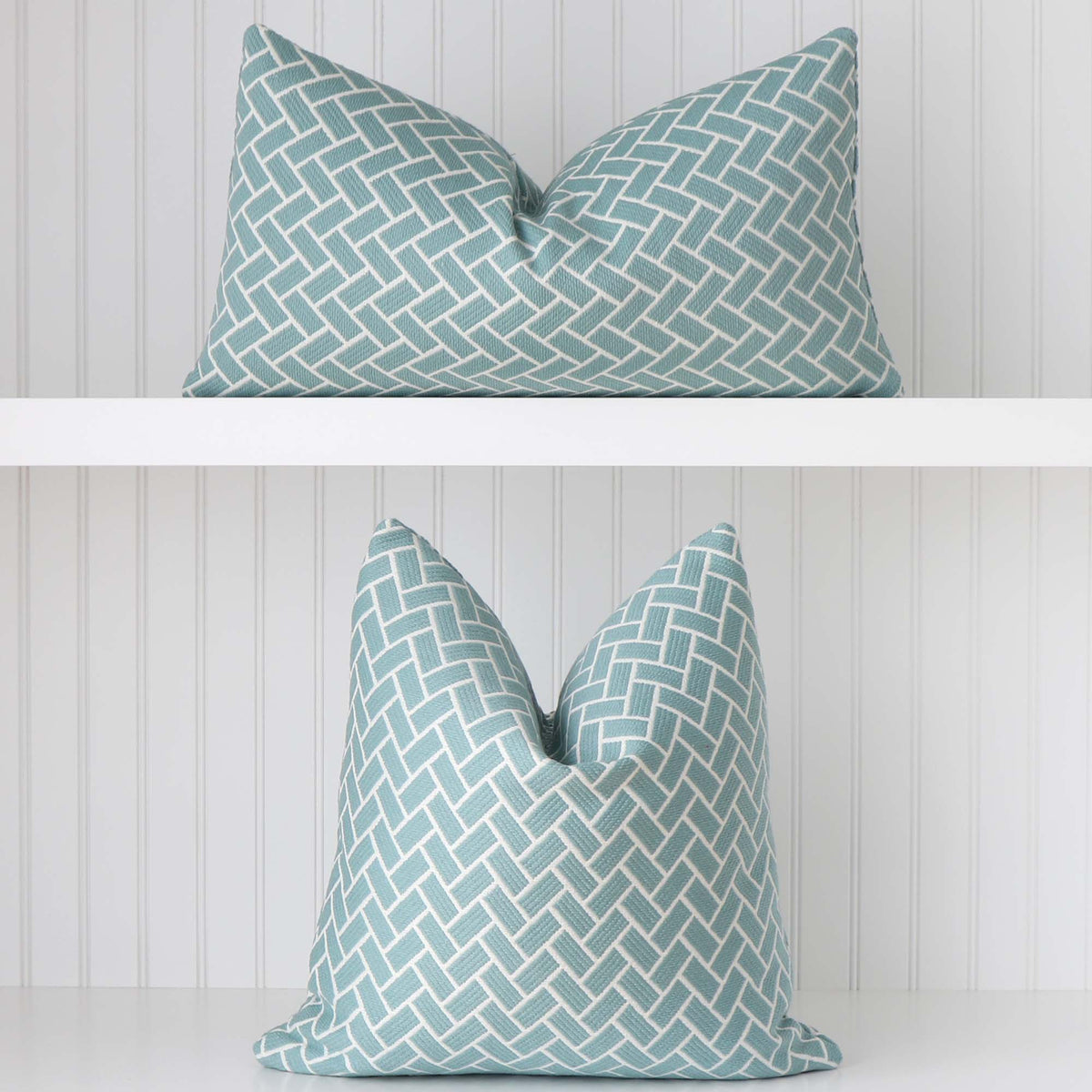 Thibaut Cobblestone Seaglass Blue Performance Textured Designer Decorative Chevron Throw Pillow Cover Square and Lumbar Sizes