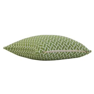 Thibaut Cobblestone Spring Lime Green Performance Textured Designer Decorative Chevron Throw Pillow Cover with Exposed Brass Gold Zipper