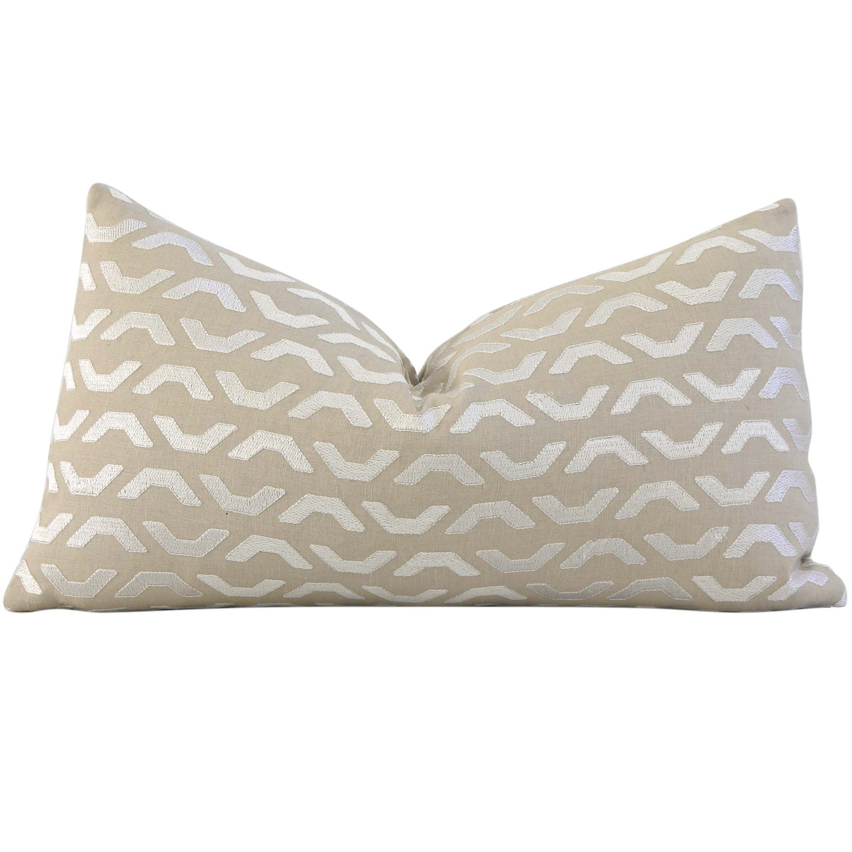 Thibaut Coronado Embroidery Beige Geometric Luxury Designer Throw Pillow Cover