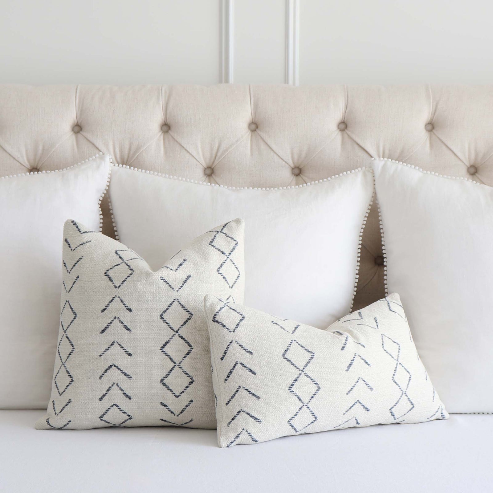 Thibaut Performance Anasazi Midnight Blue Woven Striped Designer Throw Pillow Cover