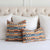 Thibaut Performance Saranac Canyon Orange Blue Woven Ikat Kilim Pattern Designer Luxury Throw Pillow Cover on Bed
