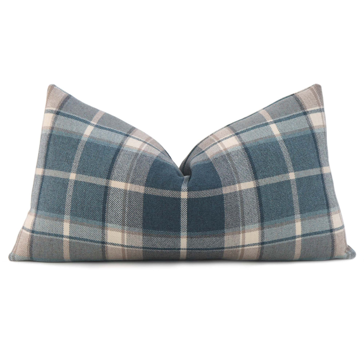 Thibaut Scots Plaid Spa Blue Tartan Wool Decorative Luxury Lumbar Throw Pillow Cover