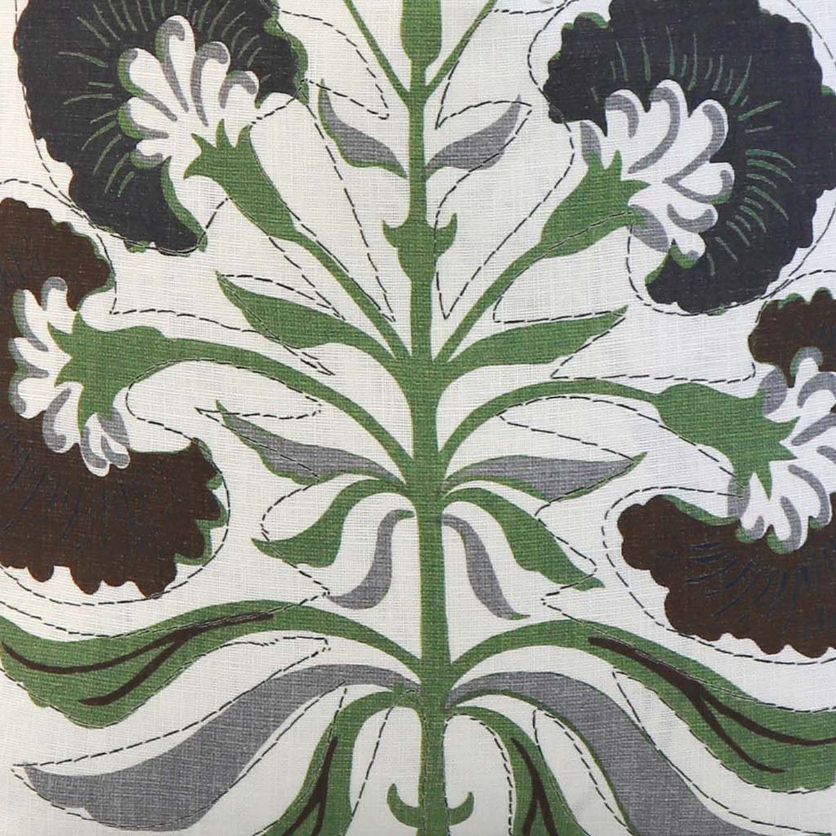 Tybee Tree Black and Green / 4x4 inch Fabric Swatch