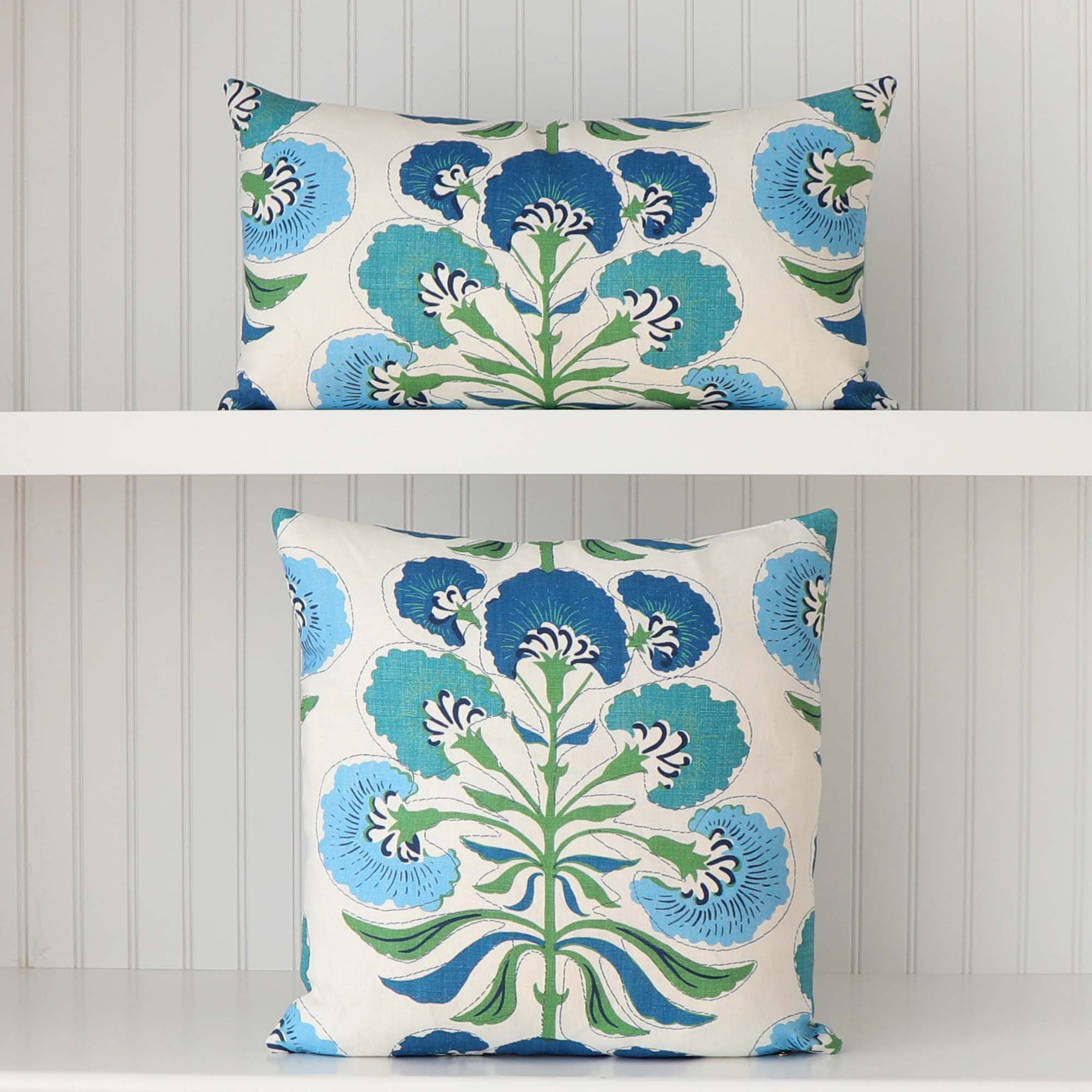 Blue Designer Throw Pillows for Sofa | Handmade in California - Chloe ...