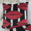 Schumacher Johnson Hartig Amuse Bouche Lipstick Red Lip Print Velvet Luxury Designer Throw Pillow Cover Product Video
