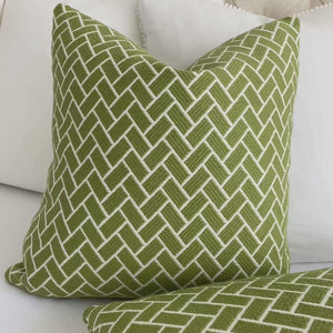 Thibaut Cobblestone Spring Lime Green Performance Textured Designer Decorative Chevron Throw Pillow Cover Product Video